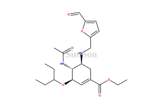 Ethyl(3R,4R,5S)-4-(Acetylamino)-5{[(5-formylfuran-2-yl)methyl]amino}-3-(pentan-3-yloxy)cyclohex-1-ene-1-carboxylate