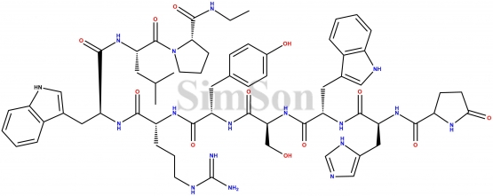 5-oxo-L-prolyl-L-histidyl-L-tryptophyl-L-seryl-L-tyrosyl-D-arginyl-L-tryptophyl-L-leucyl-N-ethyl-L-Prolinamide
