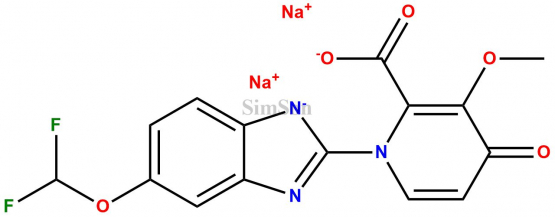sodium 2-(2-carboxy-3-methoxy-4-oxopyridin-1(4H)-yl)-5-(difluoromethoxy)benzo[d]imidazol-1-ide sodium salt