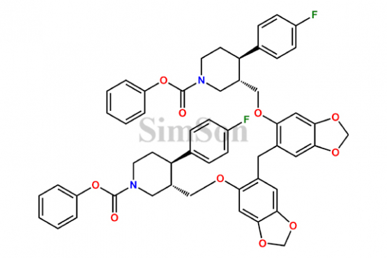 Diphenyl,3,3`-(((methylenebis(benzo[d][1,3]dioxole-6,5-diyl))bis(oxy))bis(methylene))(3S,3`S,4R,4`R)-bis(4-(4-fluorophenyl)piperidine-1-carboxylate)