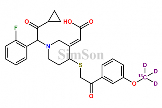 Prasugrel Metabolite Derivative-13C-d3 (trans R-138727MP, Mixture of Diastereomers)