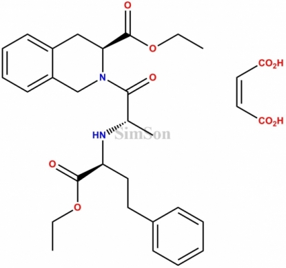 Quinapril ethyl ester maleic acid salt