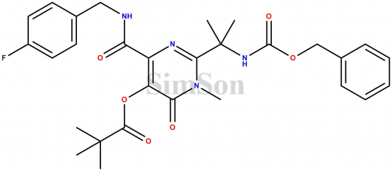 2-(2-(((benzyloxy)carbonyl)amino)propan-2-yl)-4-((4-fluorobenzyl)carbamoyl)-1-methy1-6-oxo-1,6-dihydropyrimidin-5-yl pivalate