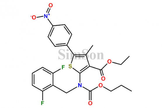 3-Thiophenecarboxylic acid, 2-[[(2,6,difluorophenyl)methyl](propoxycarbonyl)amino]-4-methyl-5-(4-nitrophenyl)-, ethyl ester