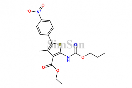 3-Thiophenecarboxylic acid, 4-methyl-5-(4-nitrophenyl)-2-[(propoxycarbonyl)amino]-, ethyl ester