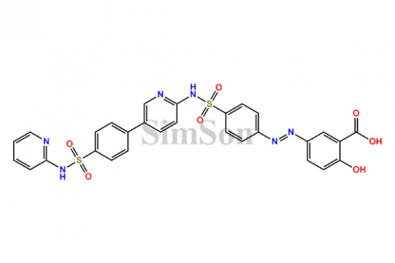 2-Hydroxy-5-((4-(N-(5-(4-(N-(pyridin-2-yl)sulfamoyl)phenyl)pyridin-2-yl)sulfamoyl)phenyl)diazenyl)benzoic Acid