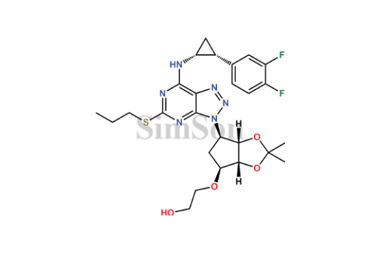 2-(((3aR,4S,6R,6aS)-6-(7-(((1R,2R)-2-(3,4-difluorophenyl)cyclopropyl)amino)-5-(propylthio)-3H-[1,2,3]triazolo[4,5-d]pyrimidin-3-yl)-2,2-dimethyltetrahydro-4H-cyclopenta[d][1,3]dioxol-4-yl)oxy)ethan-1-ol