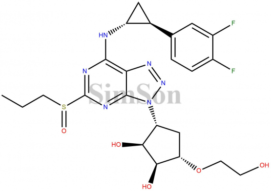 (1S,2S,3R,5S)-3-(7-(((1R,2S)-2-(3,4-difluorophenyl)cyclopropyl)amino)-5-(propylsulfinyl)-3H-[1,2,3]triazolo[4,5-d]pyrimidin-3-yl)-5-(2-hydroxyethoxy)cyclopentane-1,2-diol