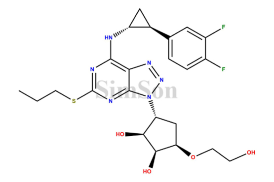 (1S,2S,3R,5R)-3-(7-(((1R,2S)-2-(3,4-difluorophenyl)cyclopropyl)amino)-5-(propylthio)-3H-[1,2,3]triazolo[4,5-d]pyrimidin-3-yl)-5-(2-hydroxyethoxy)cyclopentane-1,2-diol