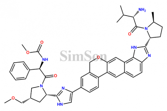 methyl ((R)-2-((2S,4S)-2-(4-(2-((2R,5S)-1-((S)-2-amino-3-methylbutanoyl)-5-methylpyrrolidin-2-yl)-1,11-dihydroisochromeno[4`,3`6,7]naphtho[1,2-d]imidazol-9-yl)-1H-imidazol-2-yl)-4-(methoxymethyl)pyrrolidin-1-yl)-2-oxo-1-phenylethyl)carbamate