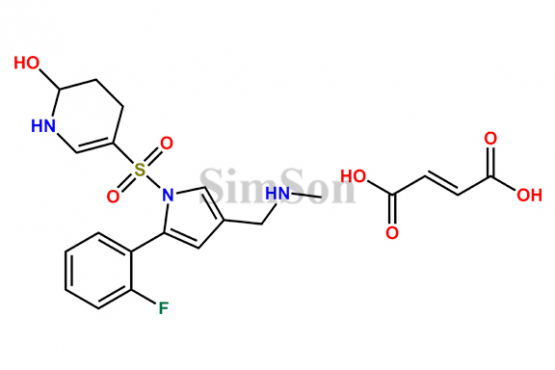 5-({2-(2-fluorophenyl)-4-[(methylamino)-methyl]-1H-pyrrole-1-yl}-sulfonyl)-1,2,3,4-tetrahydropyridine-2-ol fumarate salt
