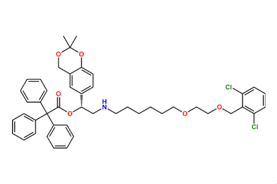 (alphaR)-alpha-[[[6-[2-[(2,6-Dichlorophenyl)methoxy]ethoxy]hexyl]amino]methyl]-2,2-dimethyl-4H-1,3-benzodioxin-6-methanol,triphenylacetate