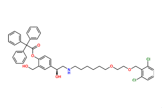 (S)-4-(2-((6-(2-((2,6-dichlorobenzyl)oxy)ethoxy)hexyl)amino)-1-hydroxyethyl)-2-(hydroxymethyl)phenyl 2,2,2-triphenylacetate