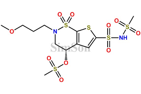 (S)-2-(3-methoxypropyl)-6-(N-(methylsulfonyl)sulfamoyl)-1,1-dioxido-3,4-dihydro-2H-thieno[3,2-e][1,2]thiazin-4-ylmethanesulfonate