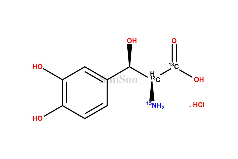 D,L-threo-Droxidopa-13C2,15N Hydrochloride