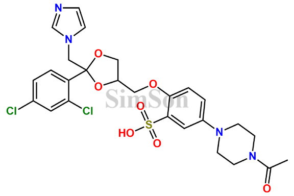 5-(4-acetylpiperazin-1-yl)-2-{[2-(2,4-dichlorophenyl)-2-[(1H-imidazol-1-yl)methyl]-1,3-dioxolan-4-yl]methoxy}benzene-1-sulfonic acid