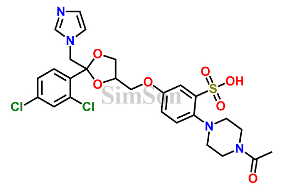 2-(4-acetylpiperazin-1-yl)-5-{[2-(2,4-dichlorophenyl)-2-[(1H-imidazol-1-yl)methyl]-1,3-dioxolan-4-yl]methoxy}benzene-1-sulfonic acid