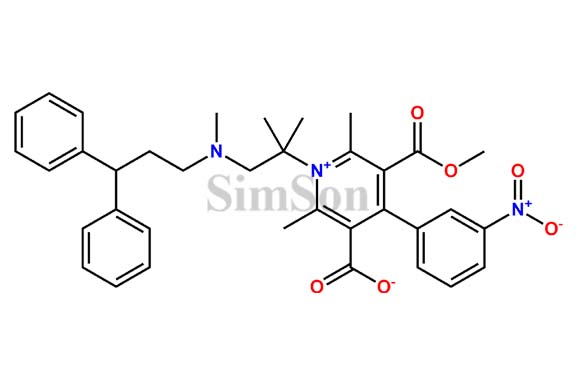 Pyridinium,3-carboxy-1-[2-[(3,3-diphenylpropyl)methylamino]-1,1-dimethylethyl]-5-(methoxycarbonyl)-2,6-dimethyl-4-(3-nitrophenyl)-,inner salt