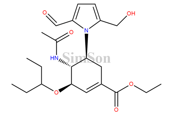 (3R,4R,5S)-Ethyl-4-acetamido-5-(2-formyl-5-(hydroxymethyl)-1H-pyrrol-1-yl)-3-(pentan-3-yloxy)cyclohex-1-enecarboxylate