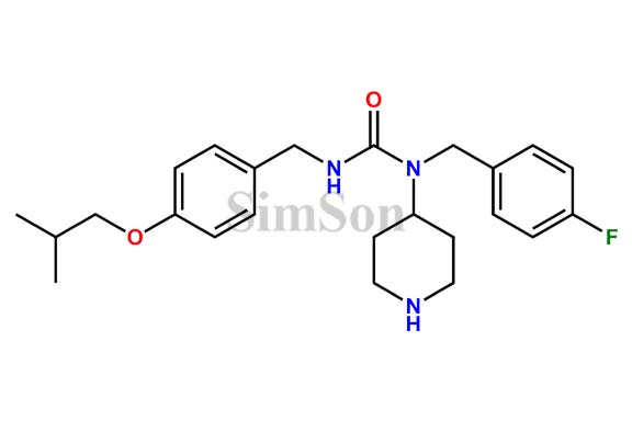 N-(4-Fluorobenzyl)-N-(piperidin-4-yl)-N'-(4-isobutyloxybenzyl)carbamide