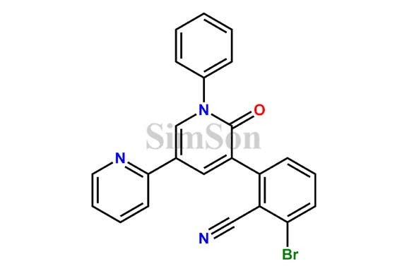 2-bromo-6-(2-oxo-1-phenuyl-5-pyridin-2-yl-1,2-dihydropyridin-3-yl)benzonitrile