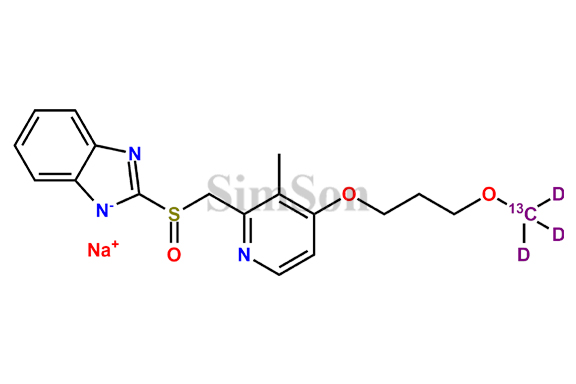 Rabeprazole-13C,D3 Sodium Salt