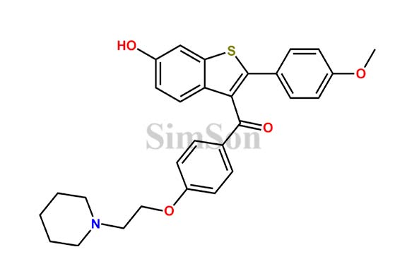 6-Hydroxy-2-(4- methoxyphenyl)-3- [4-(2piperidinoethoxy) benzoyl]benzo(b)thiophene