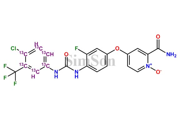 N-Desmethyl Regorafenib-N-oxide 13C6