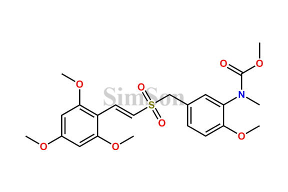 (E)-2,4,6-Trimethoxystyryl-3-(carbomethoxymethylamino)-4-methoxybenzylsulfone