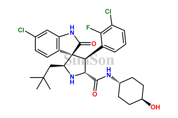 (2`S,3R,4`S,5`R)-6-Chloro-4`-(3-chloro-2-fluorophenyl)-2`-(2,2-dimethylpropyl)-1,2-dihydro-N-(trans-4-hydroxycyclohexyl)-2-oxospiro[3H-indole-3,3`-pyrrolidine]-5`-carboxamide