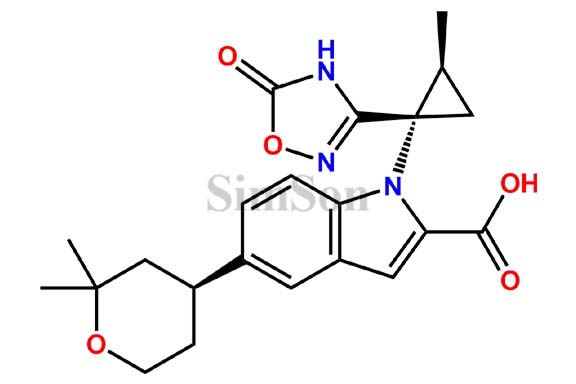 5-((S)-2,2-Dimethyltetrahydro-2H-pyran-4-yl)-1-((1S,2S)-2-methyl-1-(5-oxo-4,5-dihydro-1,2,4-oxadiazol-3-yl)cyclopropyl)-1H-indole-2-carboxylic acid
