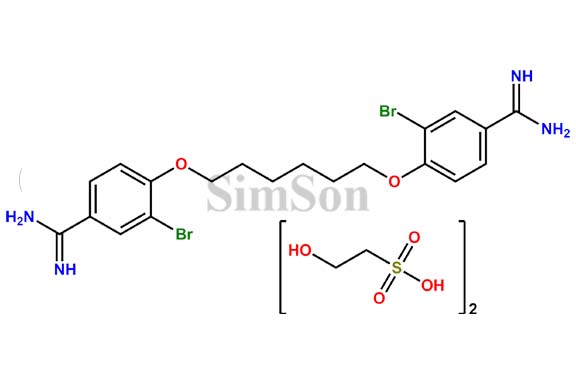 2-hydroxyethanesulphonic acid,compound with 4,4`-[hexane-1,6-diylbis(oxy)]bis[3-bromobenzenecarboxamidine](2:1)