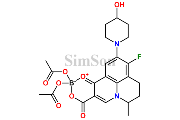 11,11-diacetoxy-3-fluoro-2-(4-hydroxypiperidin-1-yl)-6-methyl-9-oxo-5,6,9,11-tetrahydro-4H-[1,3,2]dioxaborinino[5,4-c]pyrido[3,2,1-ij]quinolin-12-ium-11-uide