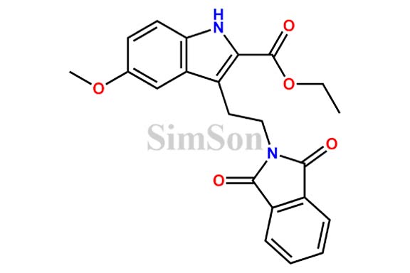 Indole-2-carboxylic acid, 5-methoxy-3-(2-phthalimidoethyl)-, ethyl ester