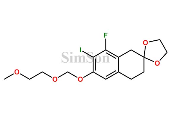 8-Fluoro-7-iodo-6-((2-methoxyethoxy)methoxy)-3,4-dihydro-1H-spiro[naphthalene-2,2`-[1,3]dioxolane]