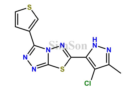 6-(4-chloro-3-methyl-1H-pyrazol-5-yl)-3-(thiophen-3-yl)-[1,2,4]triazolo[3,4-b][1,3,4]thiadiazole