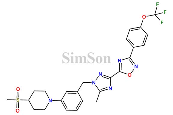 4-Methylsulfonyl-1-(3-((5-methyl-3-(3-(4-(trifluoromethoxy)phenyl)-1,2,4-oxadiazol-5-yl)-1H-1,2,4-triazol-1-yl)methyl)phenyl)piperidine