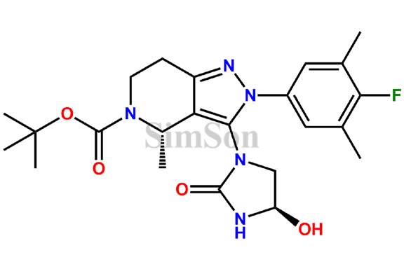 tert-butyl (S)-2-(4-fluoro-3,5-dimethylphenyl)-3-((R)-4-hydroxy-2-oxoimidazolidin-1-yl)-4-methyl-2,4,6,7-tetrahydro-5H-pyrazolo[4,3-c]pyridine-5-carboxylate