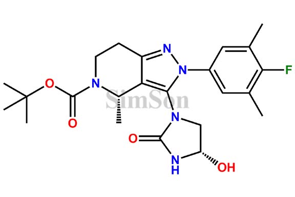 tert-butyl (S)-2-(4-fluoro-3,5-dimethylphenyl)-3-((S)-4-hydroxy-2-oxoimidazolidin-1-yl)-4-methyl-2,4,6,7-tetrahydro-5H-pyrazolo[4,3-c]pyridine-5-carboxylate