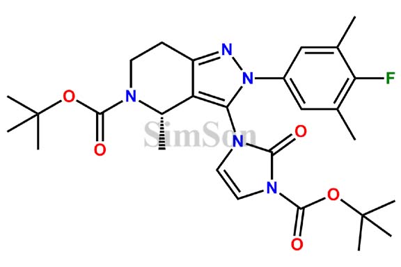 tert-butyl (S)-3-(3-(tert-butoxycarbonyl)-2-oxo-2,3-dihydro-1H-imidazol-1-yl)-2-(4-fluoro-3,5-dimethylphenyl)-4-methyl-2,4,6,7-tetrahydro-5H-pyrazolo[4,3-c]pyridine-5-carboxylate