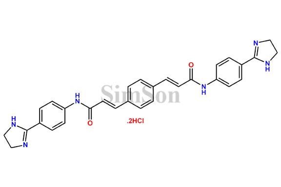 (2E,2`E)-3,3`-(1,4-Phenylene)bis(N-(4-(4,5-dihydro-1H-imidazol-2-yl)phenyl)acrylamide) dihydrochloride