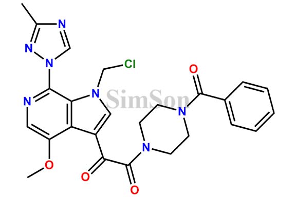 1-(4-Benzoyl-1-piperazinyl)-2-[1-(chloromethyl)-4-methoxy-7-(3-methyl-1H-1,2,4-triazol-1-yl)-1H-pyrrolo[2,3-c]pyridin-3-yl]-1,2-ethanedione