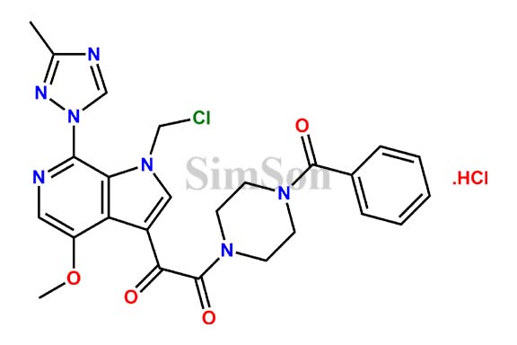 1-(4-Benzoyl-1-piperazinyl)-2-[1-(chloromethyl)-4-methoxy-7-(3-methyl-1H-1,2,4-triazol-1-yl)-1H-pyrrolo[2,3-c]pyridin-3-yl]-1,2-ethanedione, hydrochloride