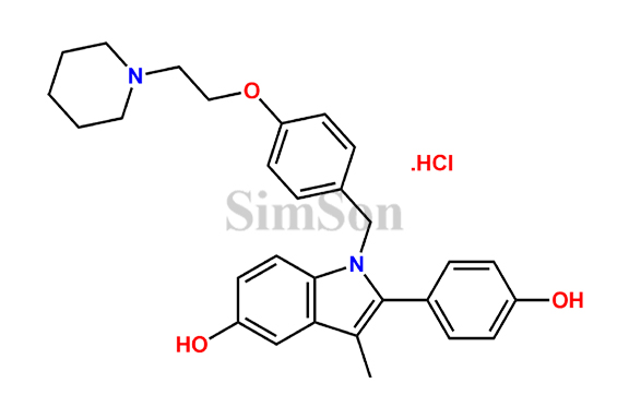 2-(4-hydroxyphenyl)-3-methyl-1-(4-(2-(piperidin-1-yl)ethoxy)benzyl)-1H-indol-5-ol Hydrochloride