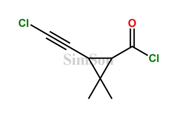 3-(chloroethynyl)-2,2-dimethylcyclopropane-1-carbonyl chloride