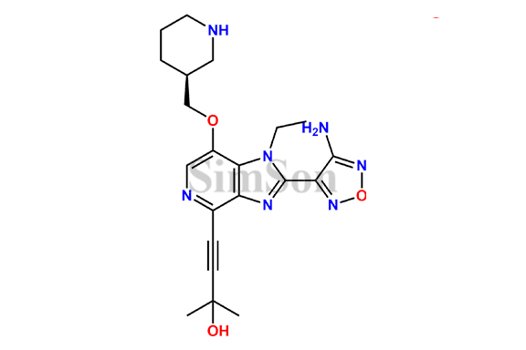 4-[2-(4-Amino-1,2,5-oxadiazol-3-yl)-1-ethyl-7-[(3S)-3-piperidinylmethoxy]-1H-imidazo[4,5-c]pyridin-4-yl]-2-methyl-3-butyn-2-ol