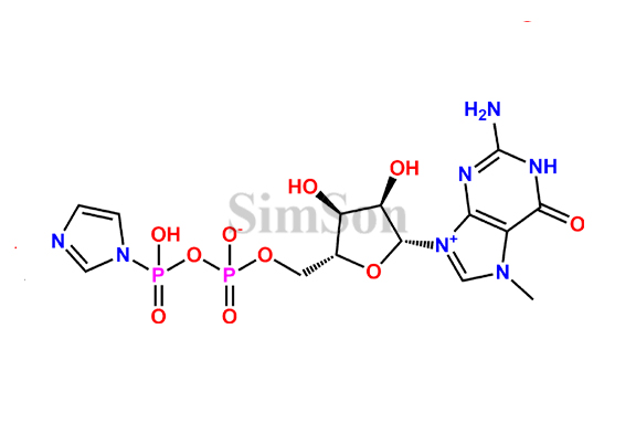 ((2R,3S,4R,5R)-5-(2-amino-7-methyl-6-oxo-1H-purin-9-ium-9-yl)-3,4-dihydroxyoxolan-2-yl)methyl (hydroxy(imidazol-1-yl)phosphoryl) phosphate
