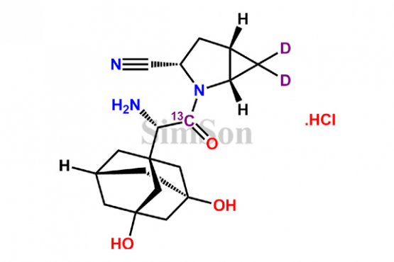 5-Hydroxy Saxagliptin-13C-D2 Hydrochloride