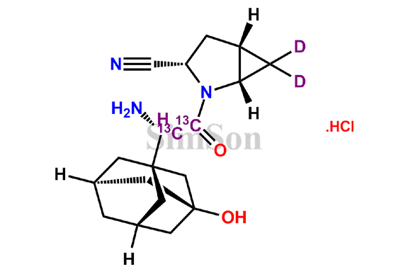 Saxagliptin-13C-D2 Hydrochloride