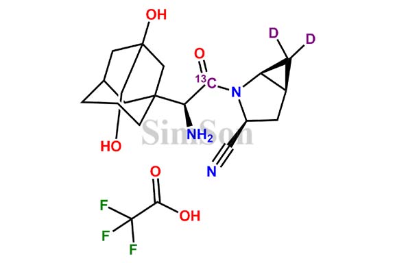 5-Hydroxysaxagliptin-13C,d2 trifluoroacetate